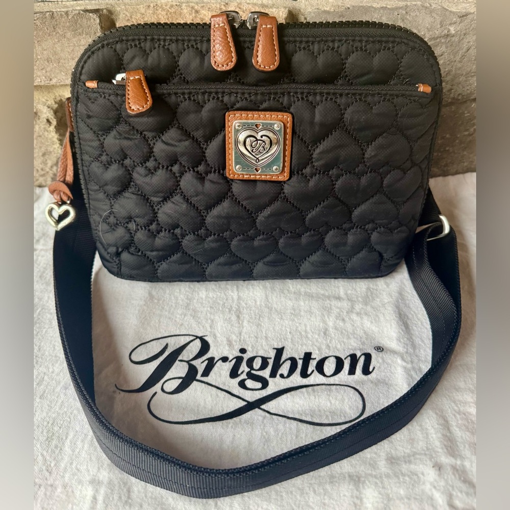 Brighton Heart to Heart Koko Black Nylon Organizer/Crossbody